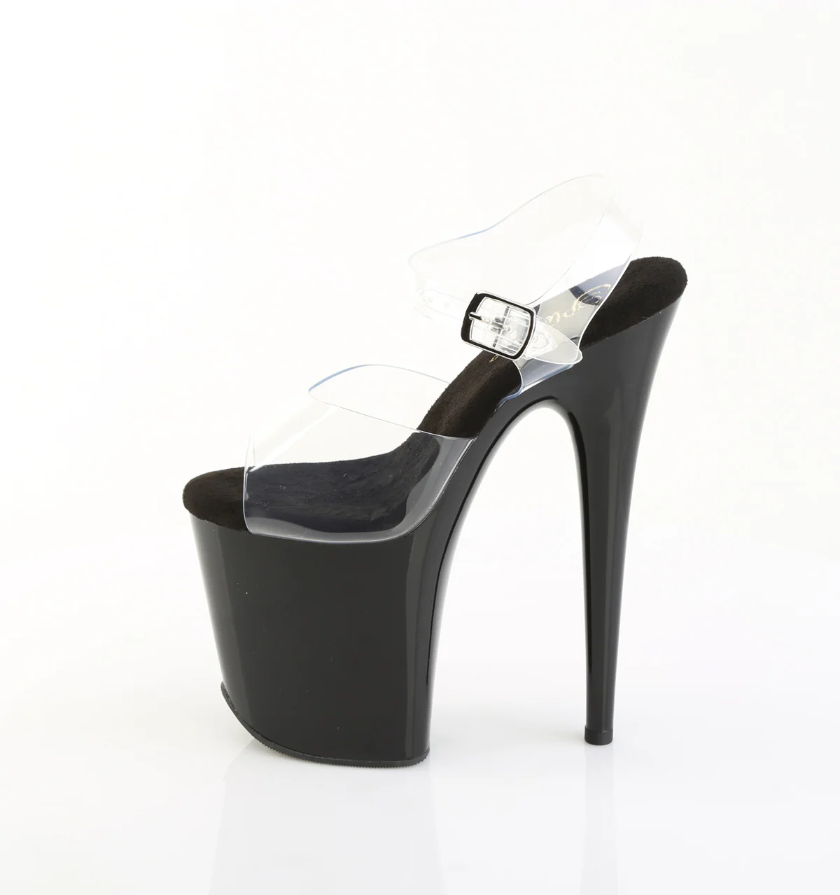 Clear Black 8 Inch High Dancers Pole Heels - Pleaser FLAMINGO-808PREM - Image 3