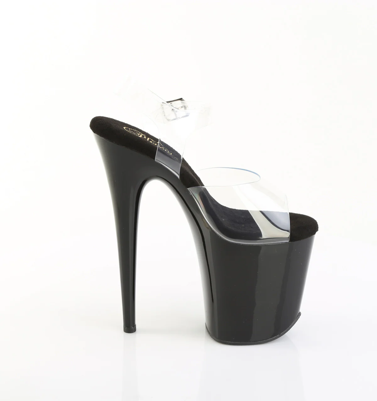 Clear Black 8 Inch High Dancers Pole Heels - Pleaser FLAMINGO-808PREM - Image 5