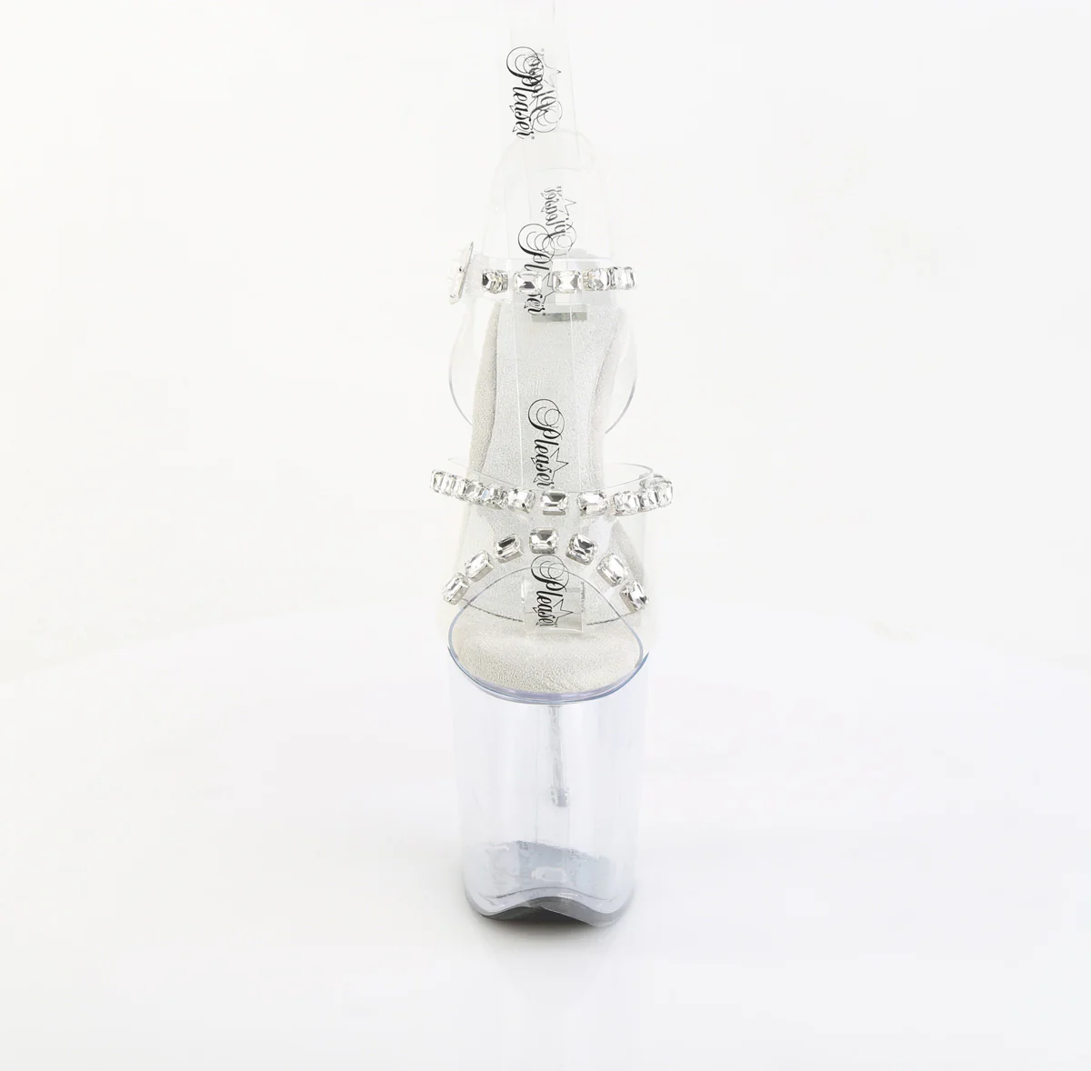 Clear 8 Inch Sexy Platform Pole Heels - Pleaser FLAMINGO-808PREM-STN - Image 2