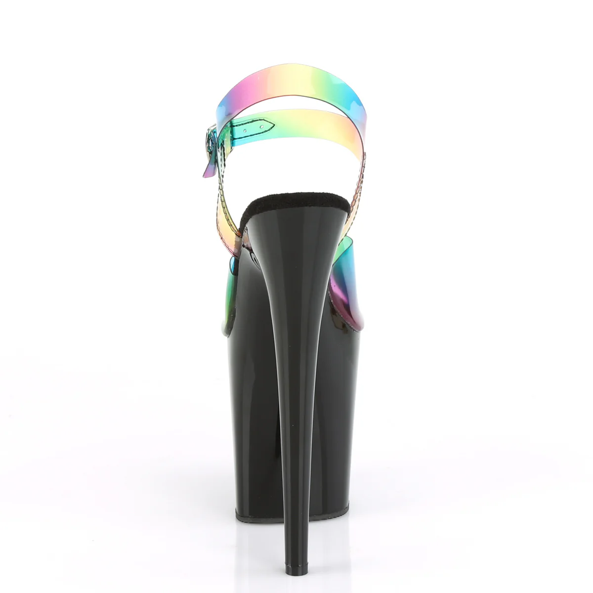 Rainbow 8 Inch Performance High Pole Heels - Pleaser FLAMINGO-808RB - Image 4