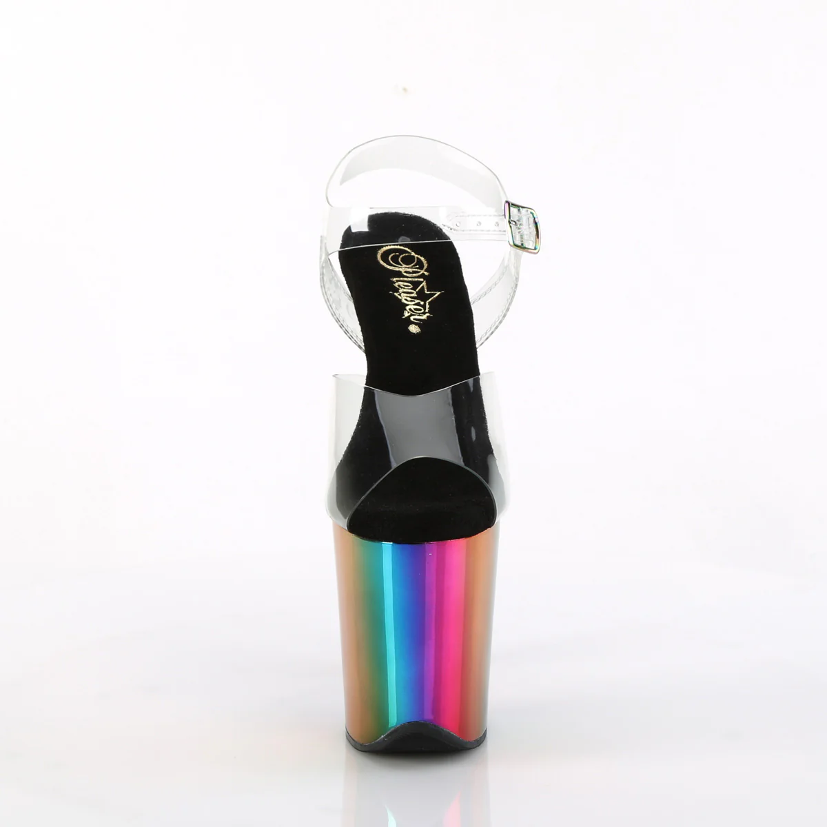 Rainbow Chrome 8 Inch Sexy Platform Pole Heels -  Pleaser FLAMINGO-808RC - Image 2
