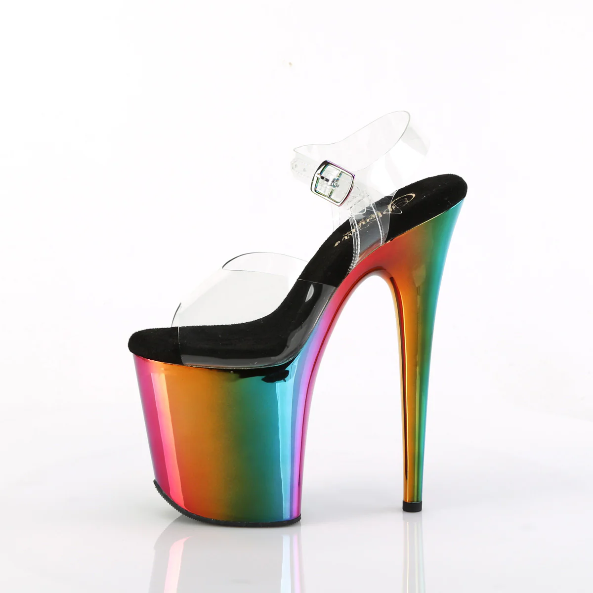 Rainbow Chrome 8 Inch Sexy Platform Pole Heels -  Pleaser FLAMINGO-808RC - Image 3