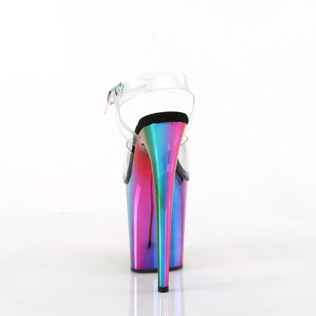 Rainbow Chrome 8 Inch Sexy Platform Pole Heels -  Pleaser FLAMINGO-808RC - Image 4