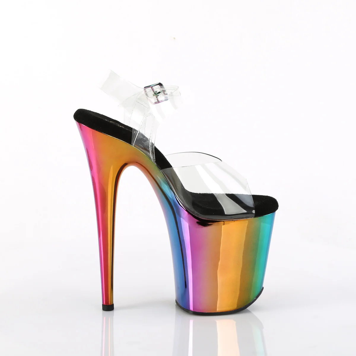 Rainbow Chrome 8 Inch Sexy Platform Pole Heels -  Pleaser FLAMINGO-808RC - Image 5