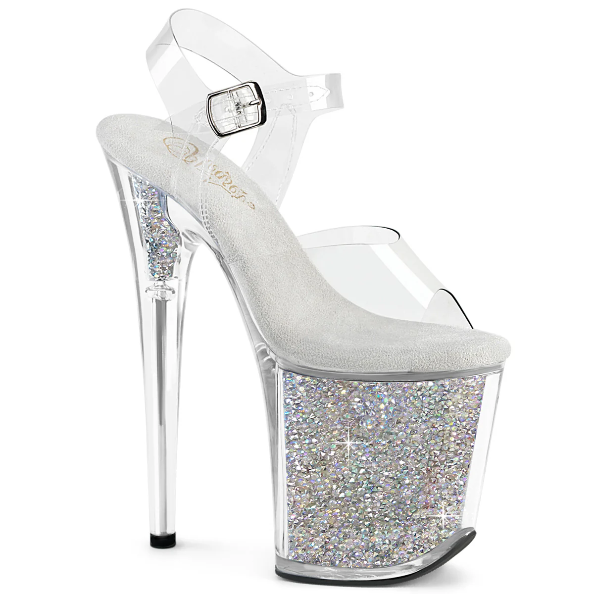 Clear Bling 8 Inch Performance High Pole Heels - Pleaser FLAMINGO-808RSI