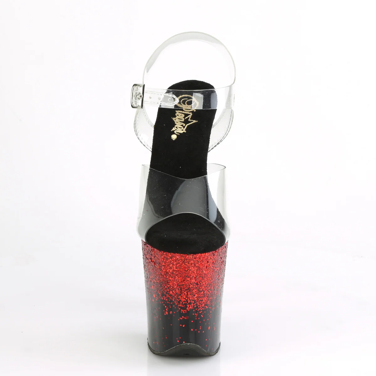 Black Red 8 Inch Platform Sexy Pole Heels - Pleaser FLAMINGO-808SS - Image 2