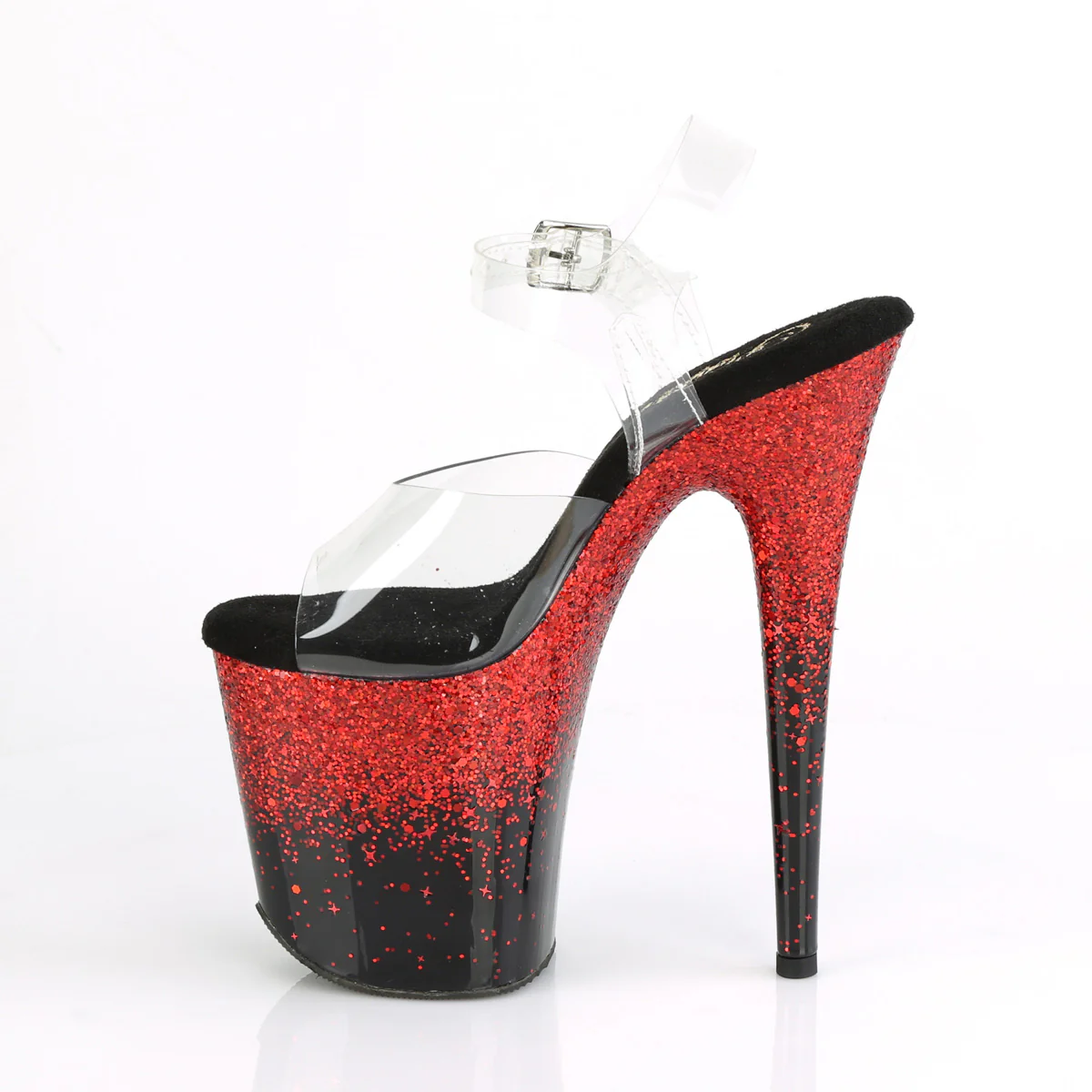 Black Red 8 Inch Platform Sexy Pole Heels - Pleaser FLAMINGO-808SS - Image 3