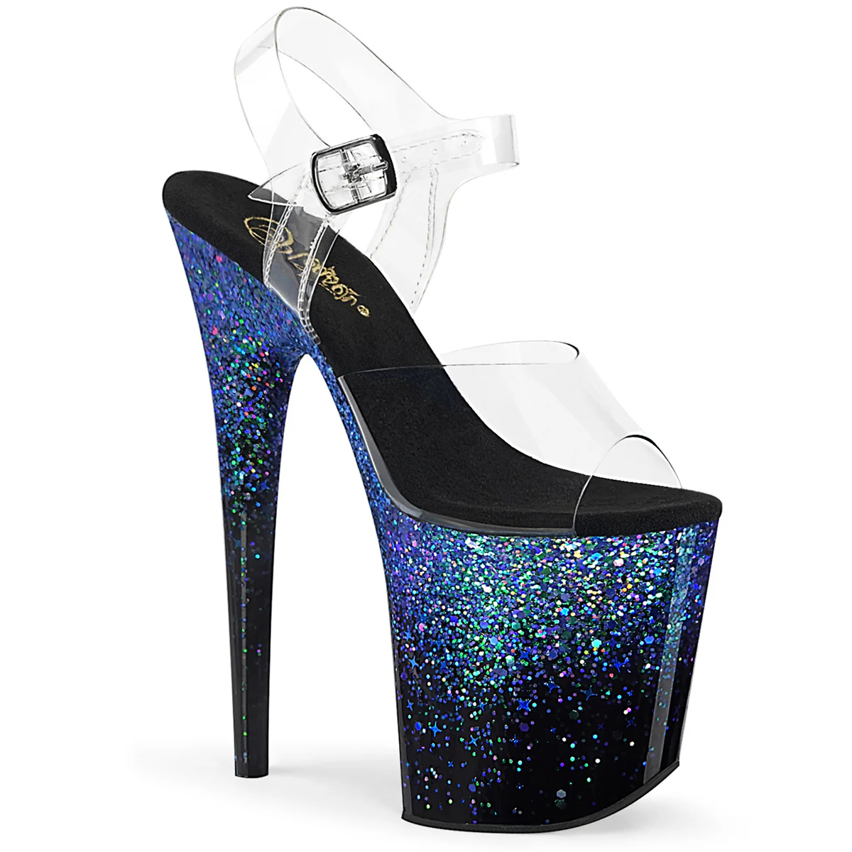 Clear Black 8 Inch Platform Dancer Pole Heels -  Pleaser FLAMINGO-808SS - Image 6