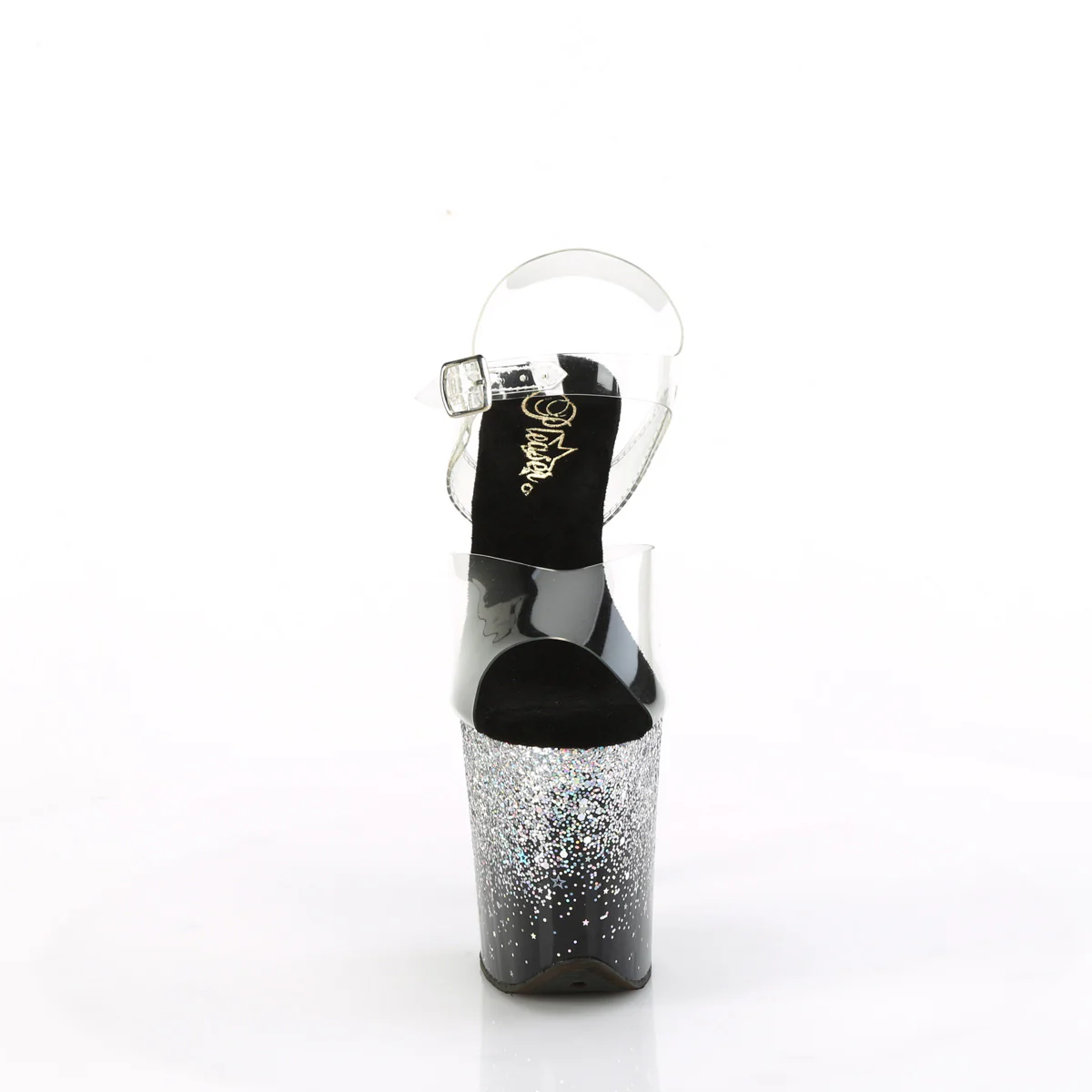 Silver Multi Glitter 8 Inch Statement Dancer Pole Heels -  Pleaser FLAMINGO-808SS - Image 2