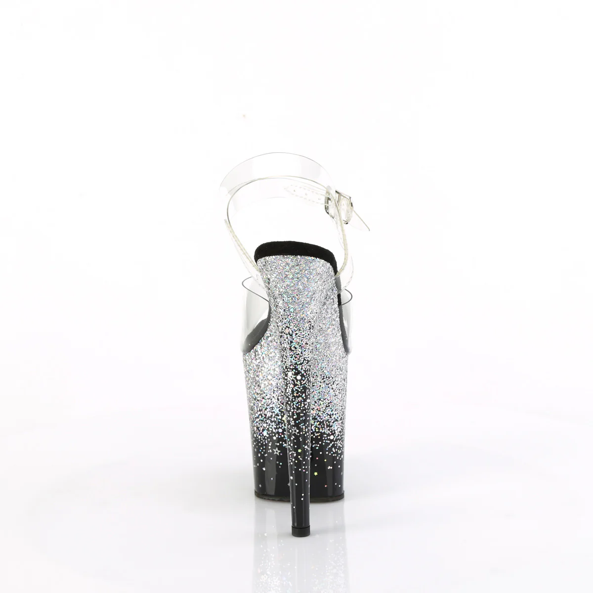 Silver Multi Glitter 8 Inch Statement Dancer Pole Heels -  Pleaser FLAMINGO-808SS - Image 4