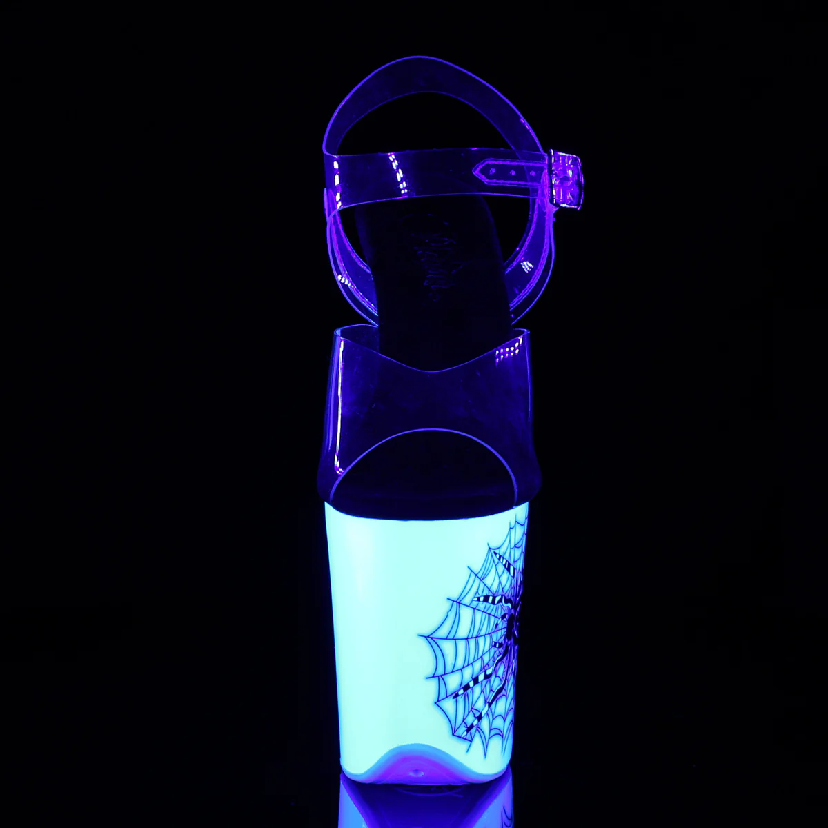 Neon White 8 Inch Exotic Dancing Pole Heels - Pleaser FLAMINGO-808SW - Image 2