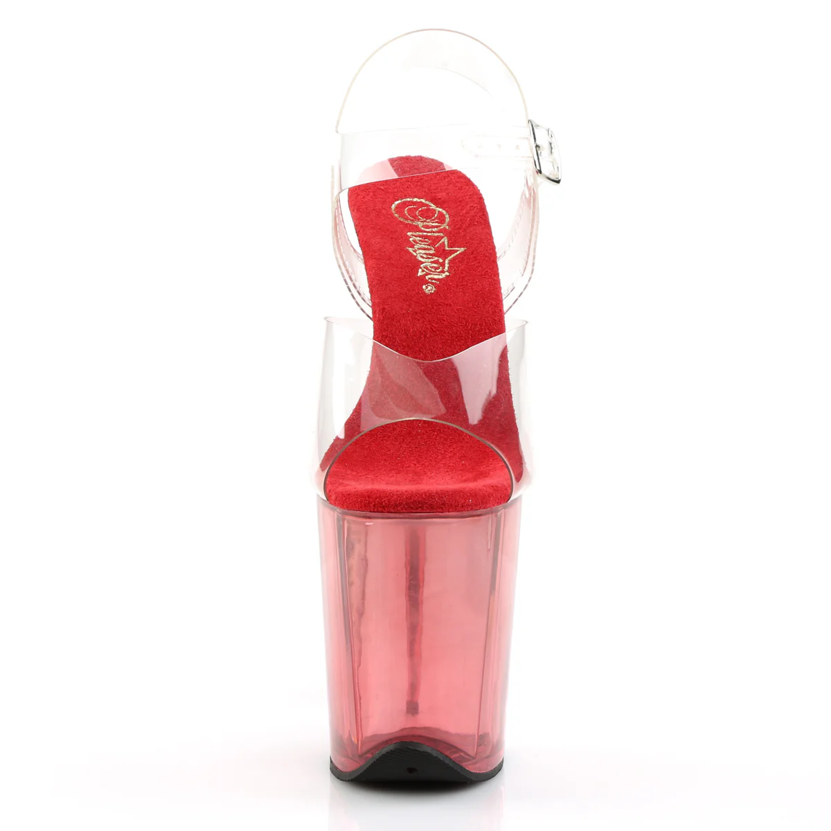 Red 8 Inch Platform Sexy Pole Heels - Pleaser FLAMINGO-808T - Image 2