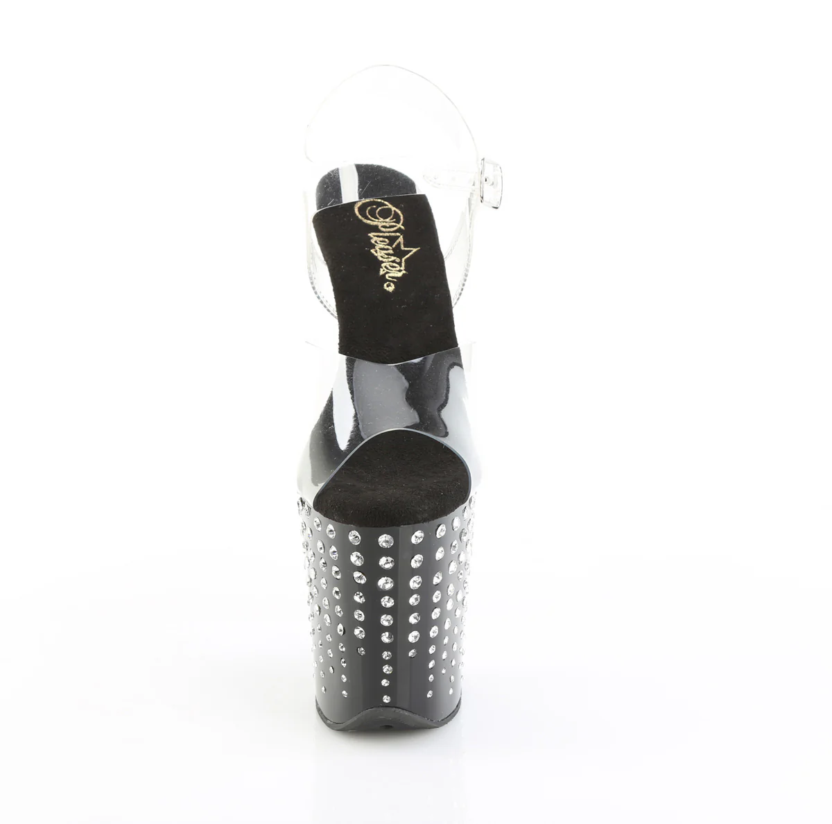 Clear Black 8 Inch High Dancers Pole Heels -  Pleaser FLAMINGO-808TDRS - Image 2