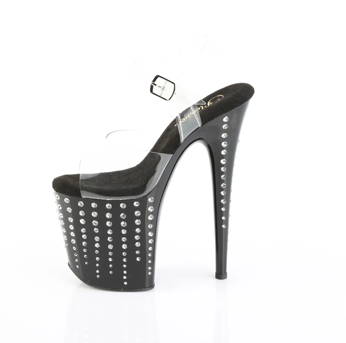 Clear Black 8 Inch High Dancers Pole Heels -  Pleaser FLAMINGO-808TDRS - Image 3