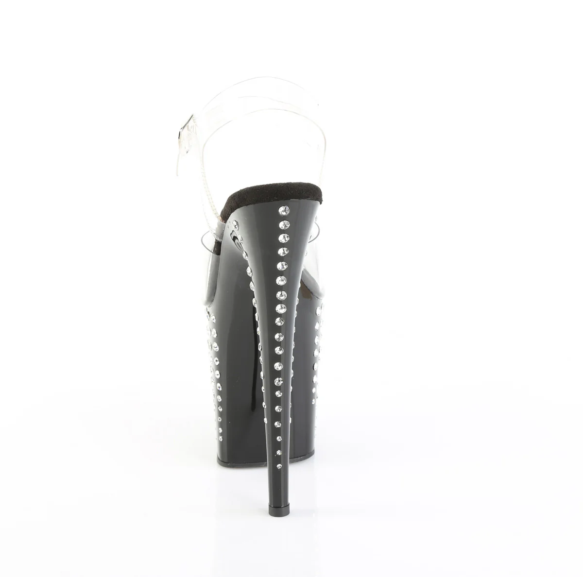 Clear Black 8 Inch High Dancers Pole Heels -  Pleaser FLAMINGO-808TDRS - Image 4