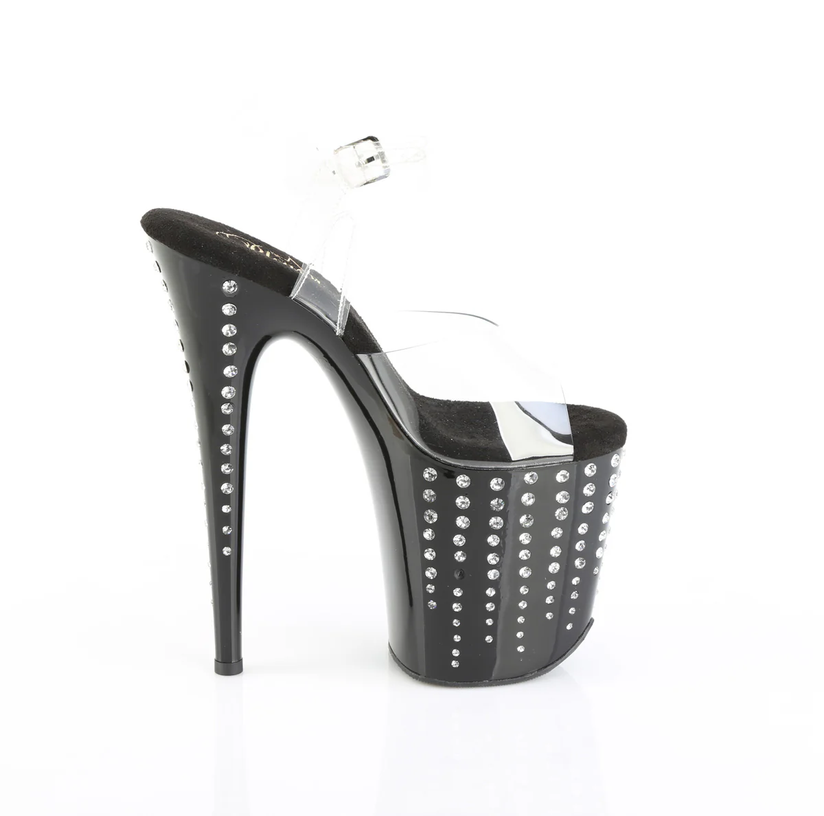 Clear Black 8 Inch High Dancers Pole Heels -  Pleaser FLAMINGO-808TDRS - Image 5