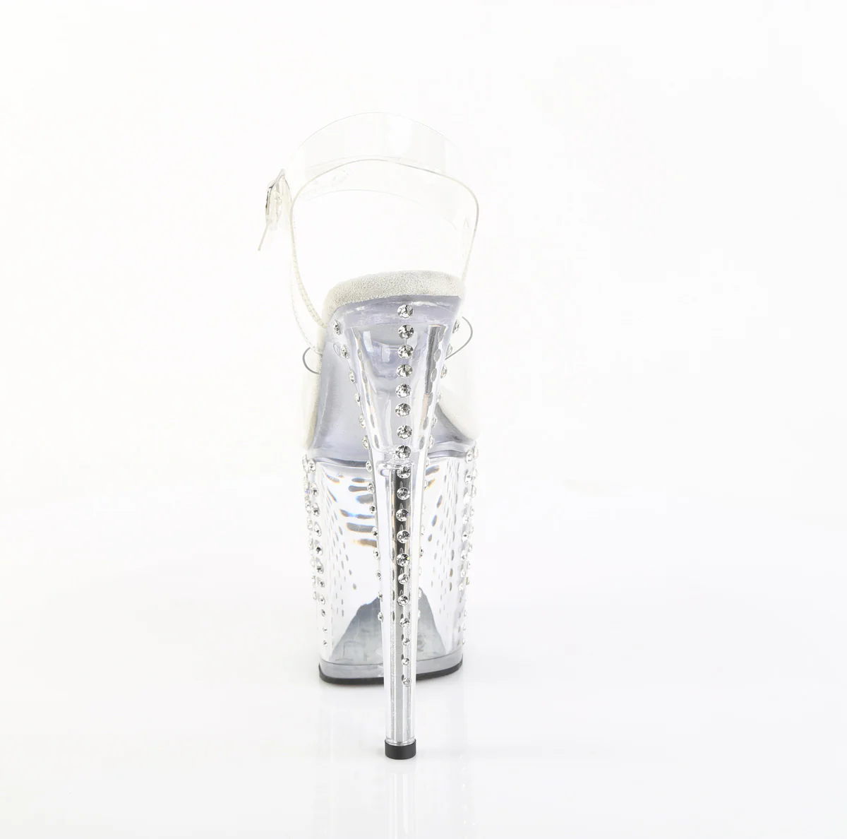 Clear Bling 8 Inch Statement Dancer Pole Heels - Pleaser FLAMINGO-808TDRS - Image 4