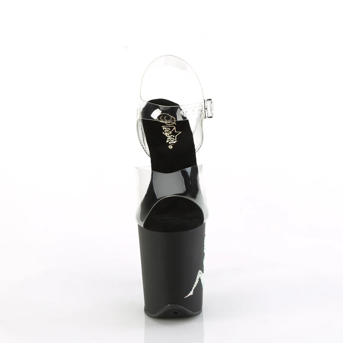 Clear Black 8 Inch Exotic Dancing Pole Heels -  Pleaser FLAMINGO-808TGRS - Image 2