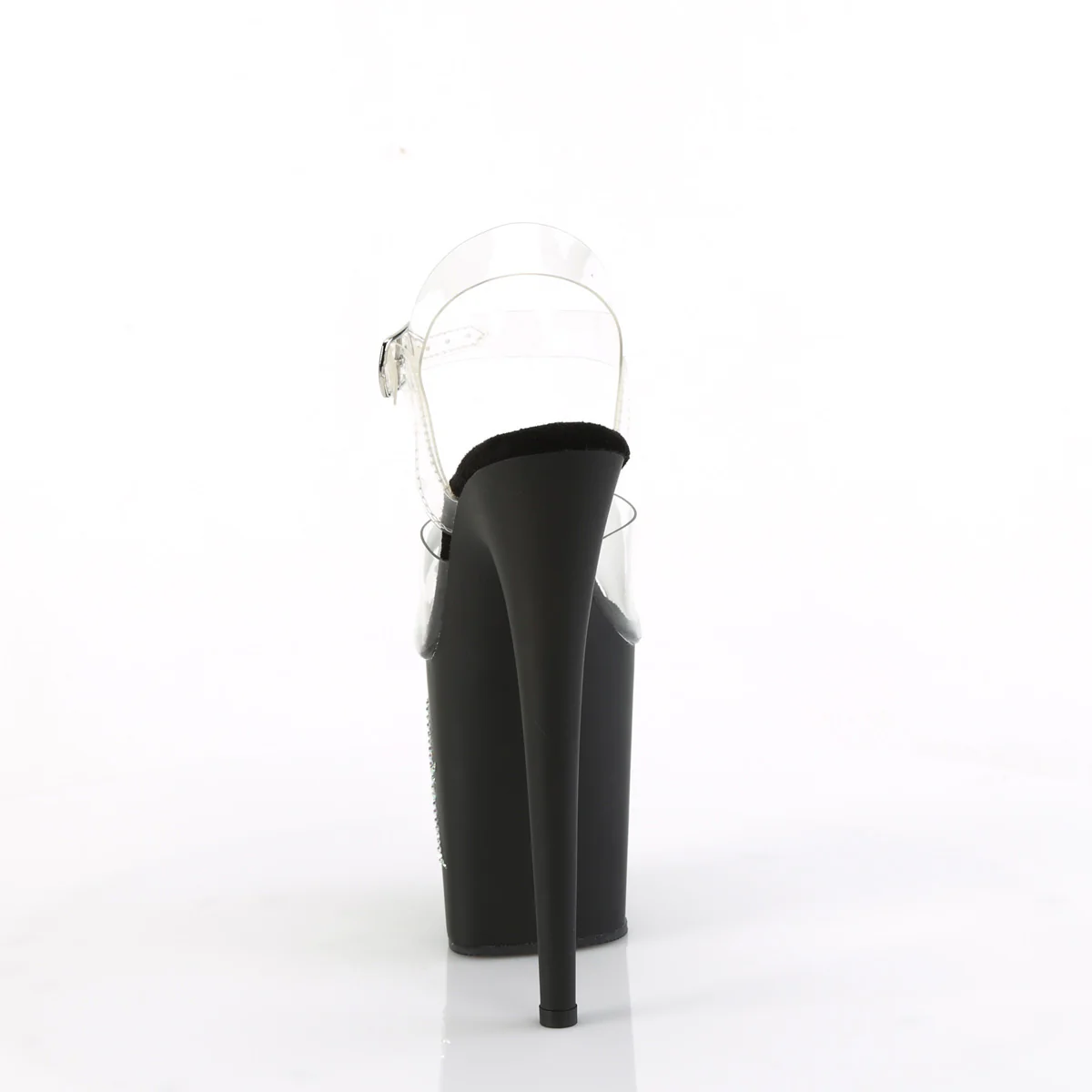 Clear Black 8 Inch Exotic Dancing Pole Heels -  Pleaser FLAMINGO-808TGRS - Image 4
