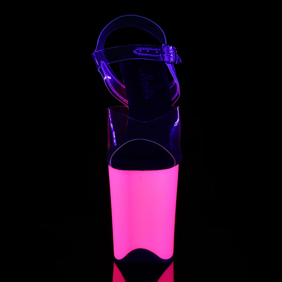 Neon Pink 8 Inch Sexy Platform Pole Heels - Pleaser FLAMINGO-808UV - Image 2