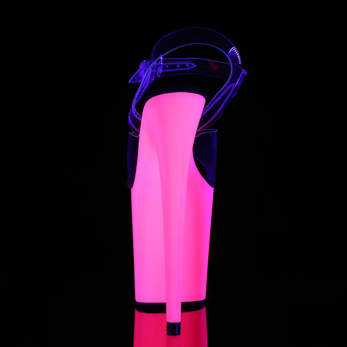 Neon Pink 8 Inch Sexy Platform Pole Heels - Pleaser FLAMINGO-808UV - Image 4