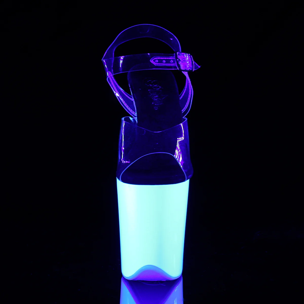 Neon White 8 Inch Sexy Platform Pole Heels - Pleaser FLAMINGO-808UV - Image 2