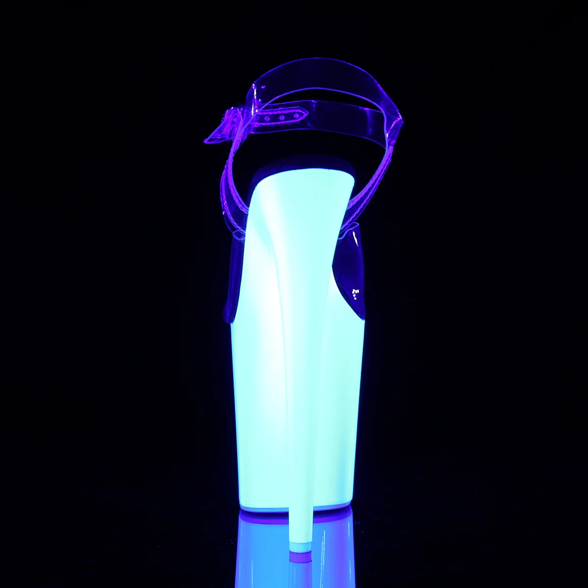 Neon White 8 Inch Sexy Platform Pole Heels - Pleaser FLAMINGO-808UV - Image 4