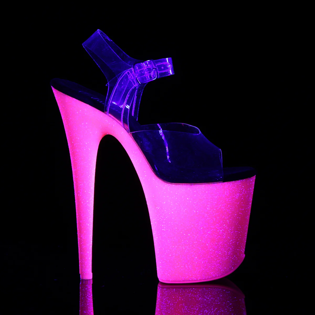 Neon H. Pink 8 Inch Platform Sexy  Pole Heels -  Pleaser FLAMINGO-808UVG - Image 5
