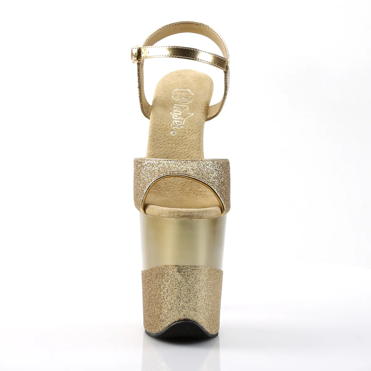 Gold Glitter 8 Inch Exotic Dancing Pole Heels -  Pleaser FLAMINGO-809-2G - Image 2