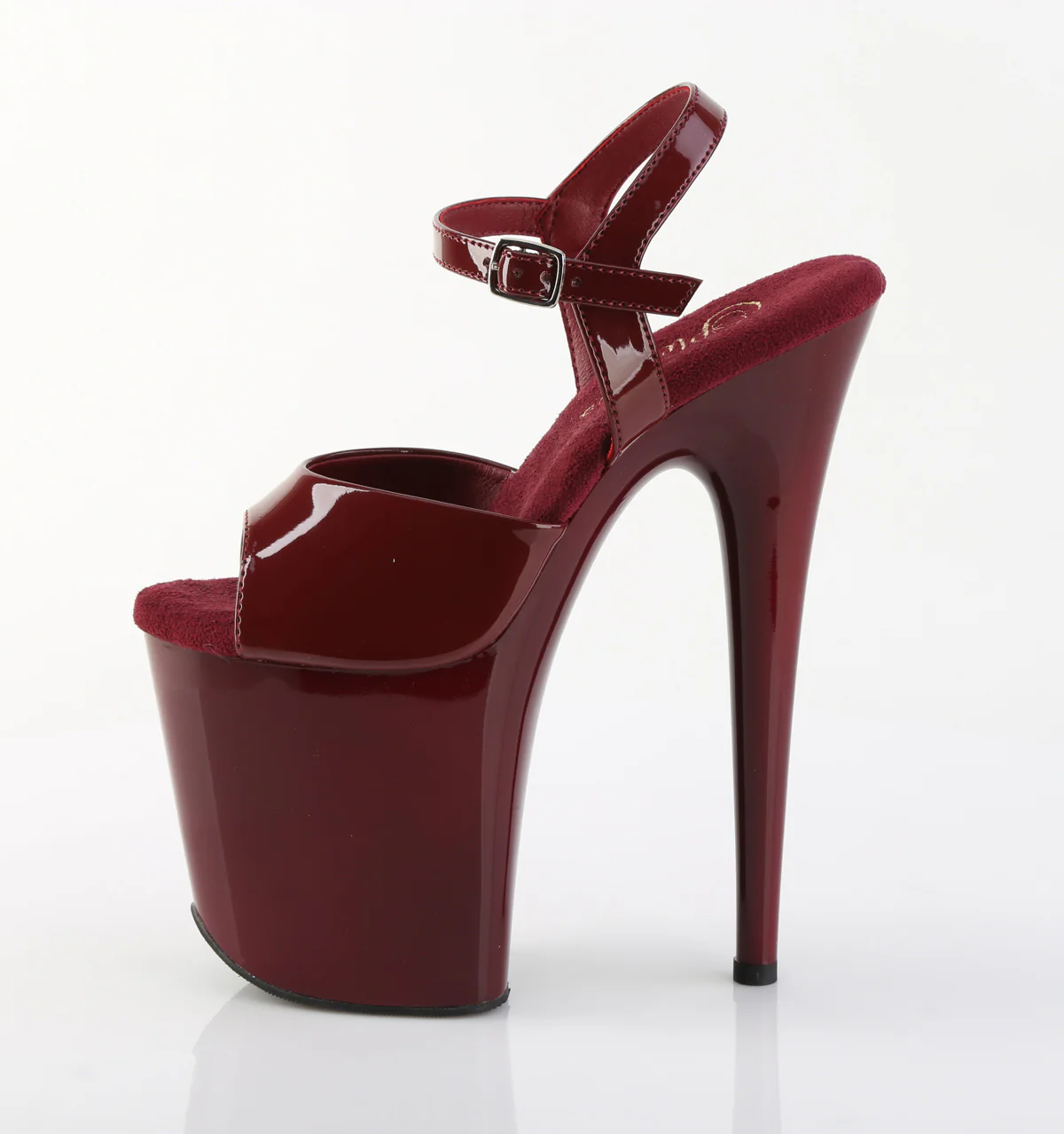 Burgundy 8 Inch Fetish Dancers Pole Heels - Pleaser FLAMINGO-809 - Image 3