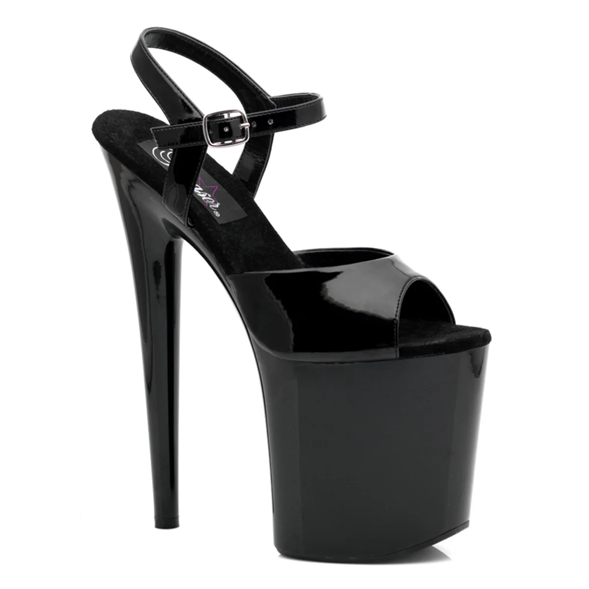 Black 8 Inch Platform Sexy Pole Heels - Pleaser FLAMINGO-809 - Image 6