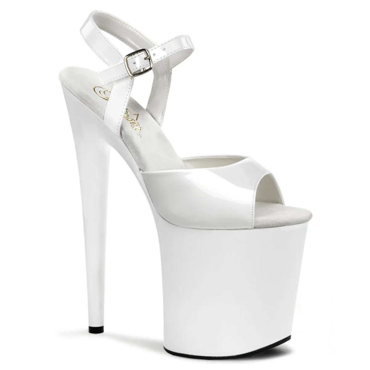 White 8 Inch Fetish High Dancing Heels - Pleaser FLAMINGO-809 - Image 6