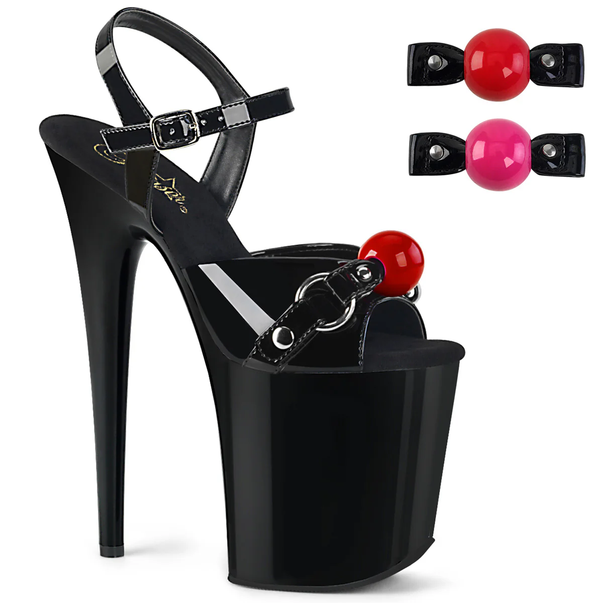 Black 8 Inch Sexy High Dancing Heels - Pleaser FLAMINGO-809GB - Image 6