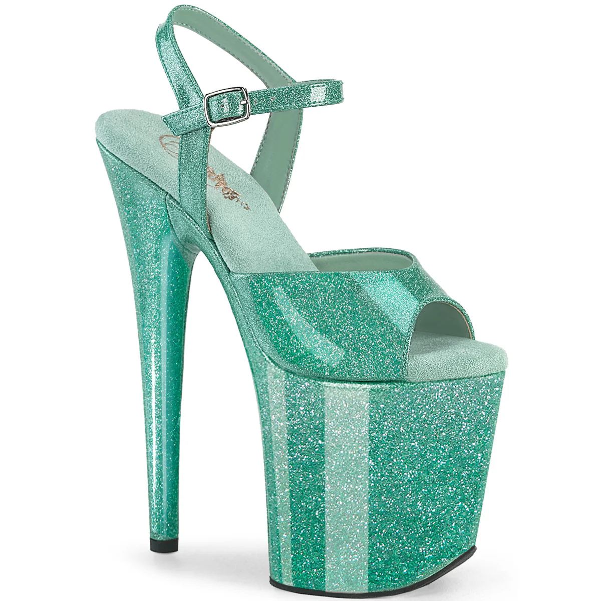 Aqua Glitter 8 Inch Strippers Dancing Heels - Pleaser FLAMINGO-809GP
