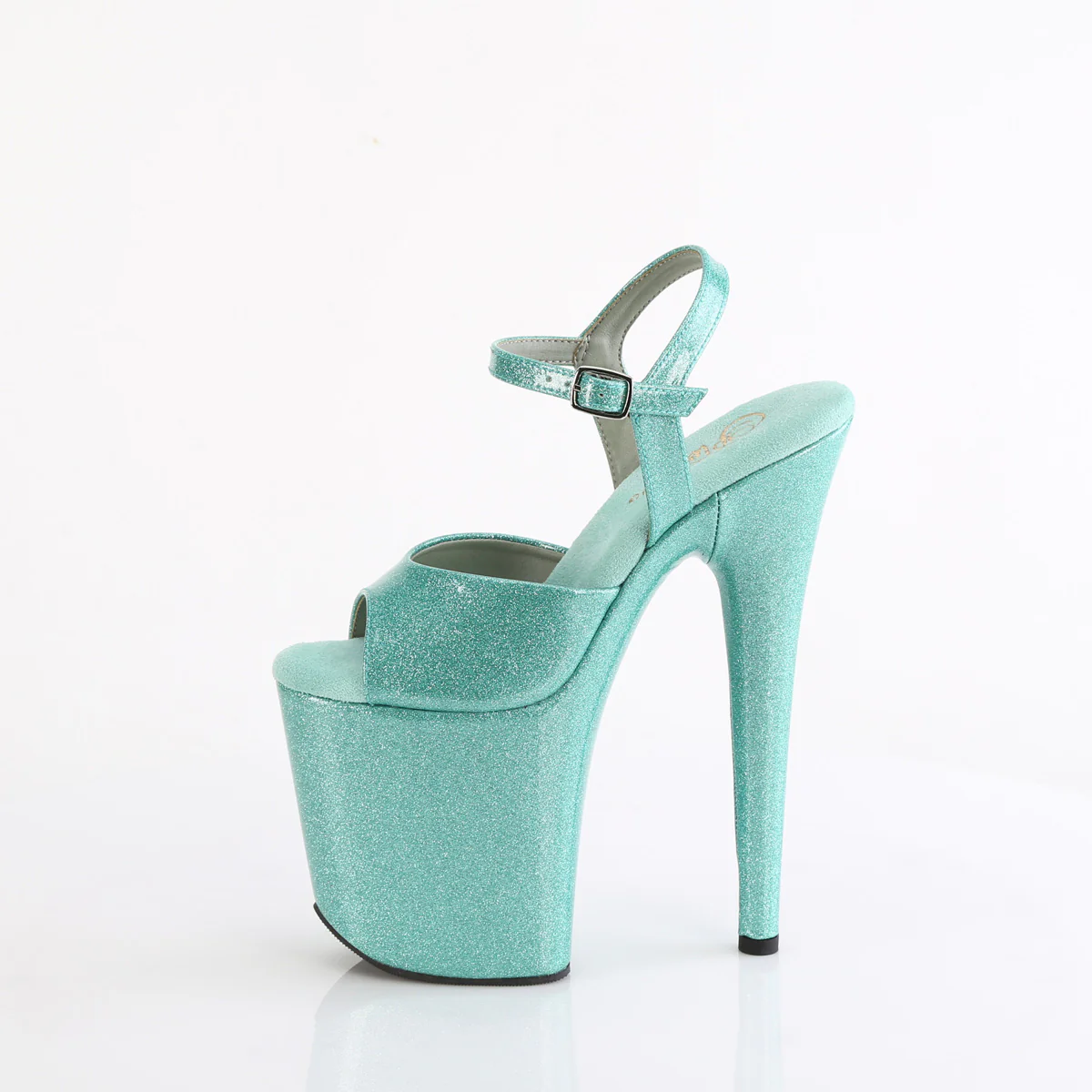Aqua Glitter 8 Inch Strippers Dancing Heels - Pleaser FLAMINGO-809GP - Image 3