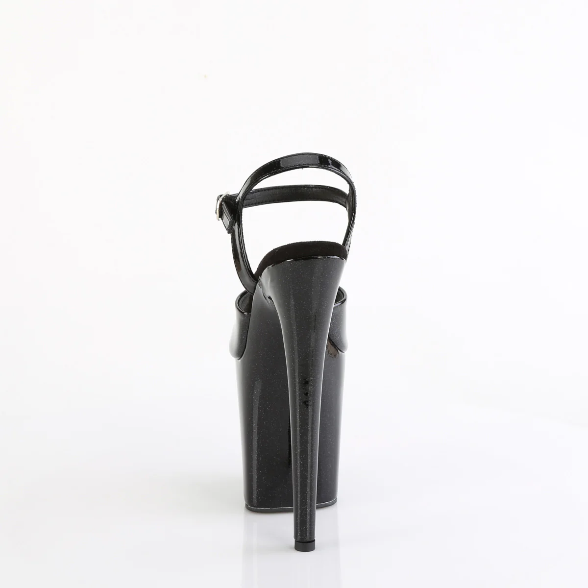 Black Glitter 8 Inch Fetish High Dancing Heels -  Pleaser FLAMINGO-809GP - Image 4