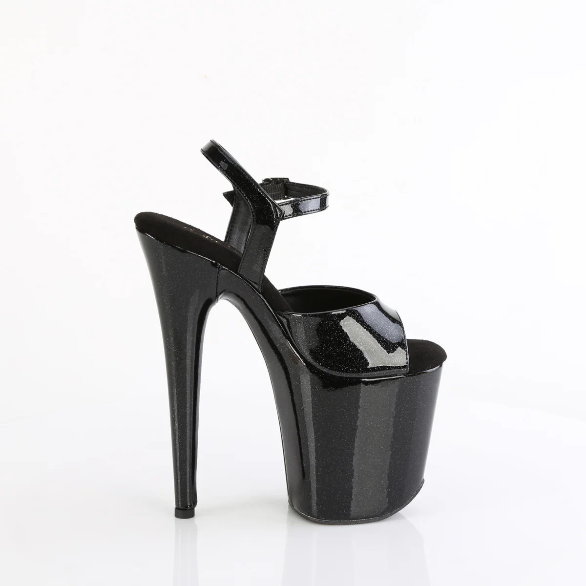 Black Glitter 8 Inch Fetish High Dancing Heels -  Pleaser FLAMINGO-809GP - Image 5