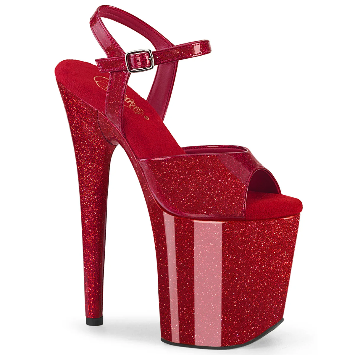 Red Glitter 8 Inch Exotic Dance Platform Shoes - Pleaser FLAMINGO-809GP