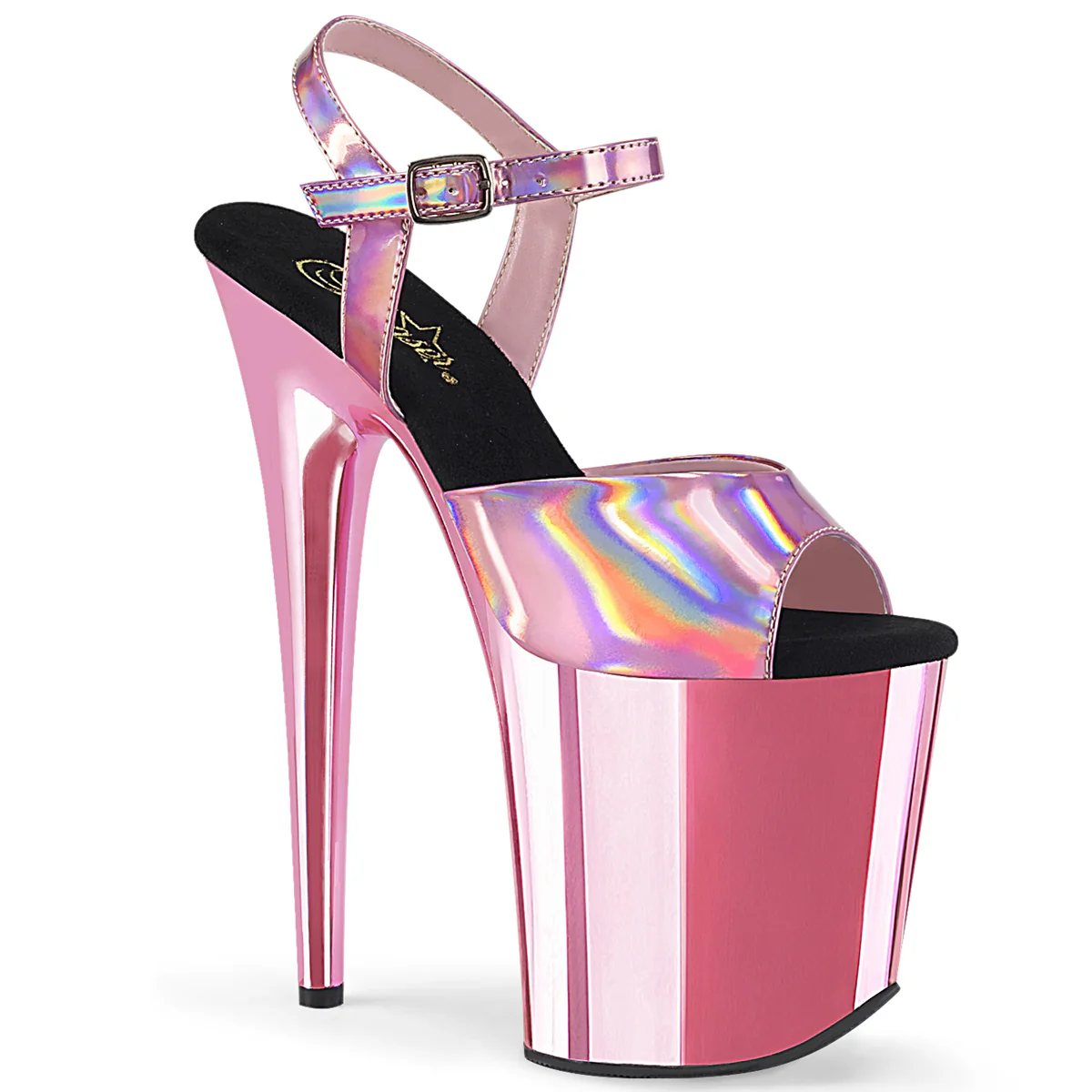 Baby Pink Holo 8 Inch Strippers Platform Shoes -  Pleaser FLAMINGO-809HG