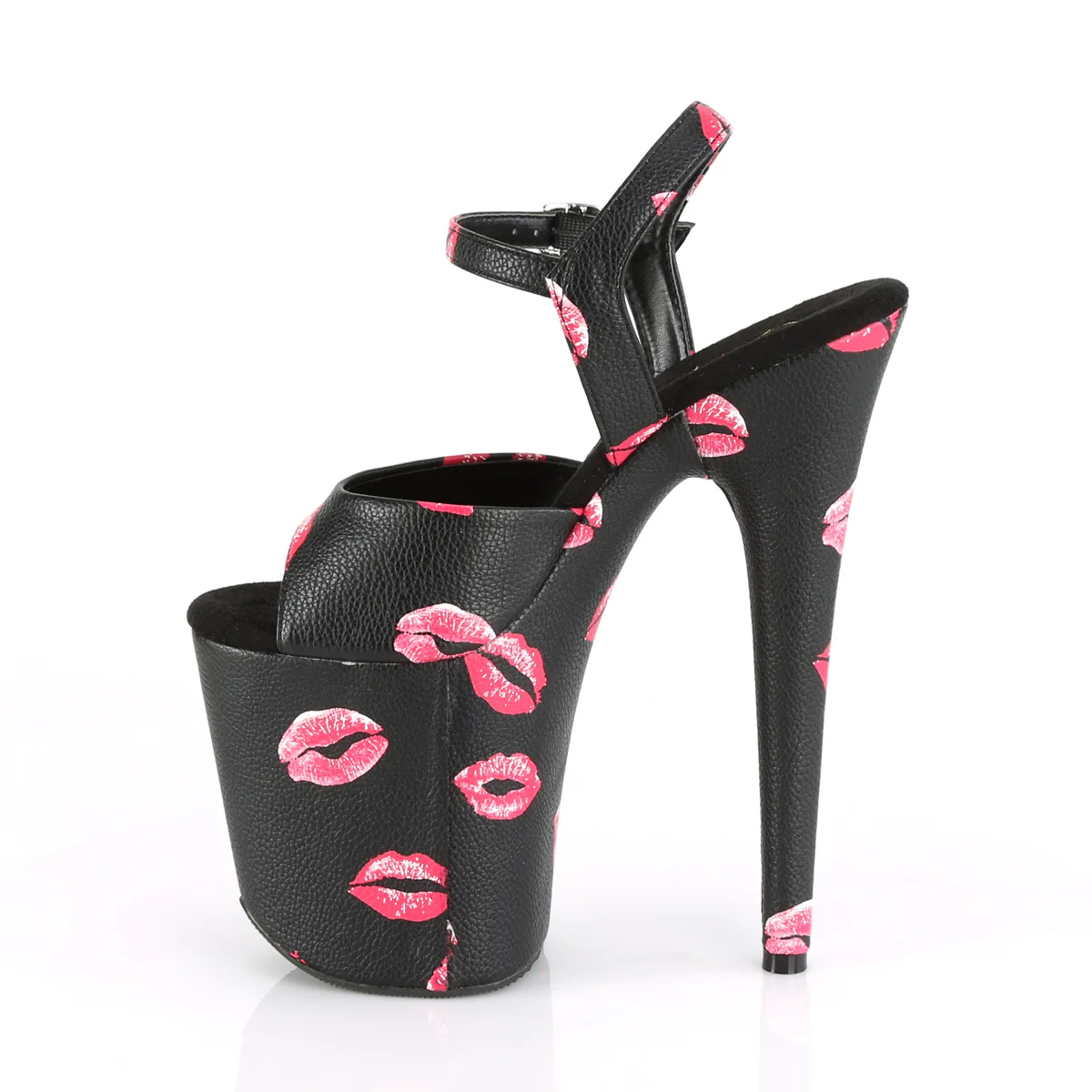 Black 8 Inch Pole Dance Platform Shoes - Pleaser FLAMINGO-809KISSES - Image 3