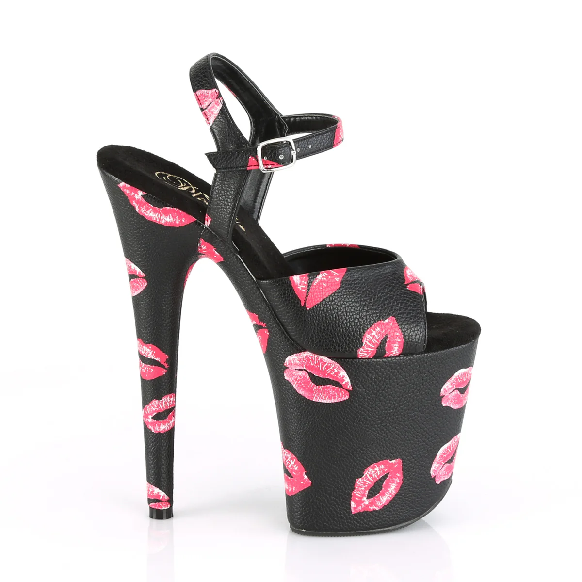 Black 8 Inch Pole Dance Platform Shoes - Pleaser FLAMINGO-809KISSES - Image 5