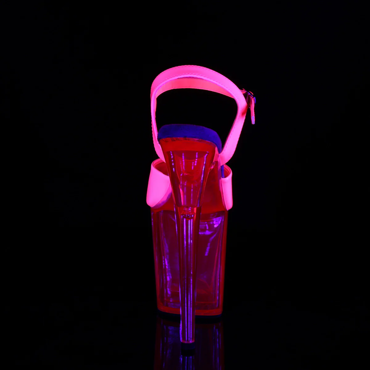 Neon H. Pink 8 Inch Pole Dance Platform Shoes -  Pleaser FLAMINGO-809UVT - Image 4