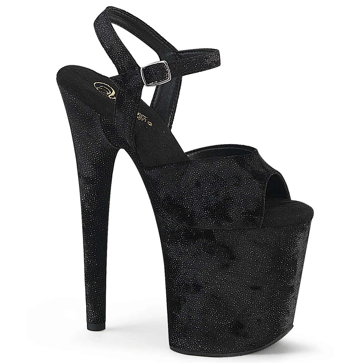 Black Fabric 8 Inch Dancer Platform Platform Shoes - Pleaser FLAMINGO-809WR - Image 2