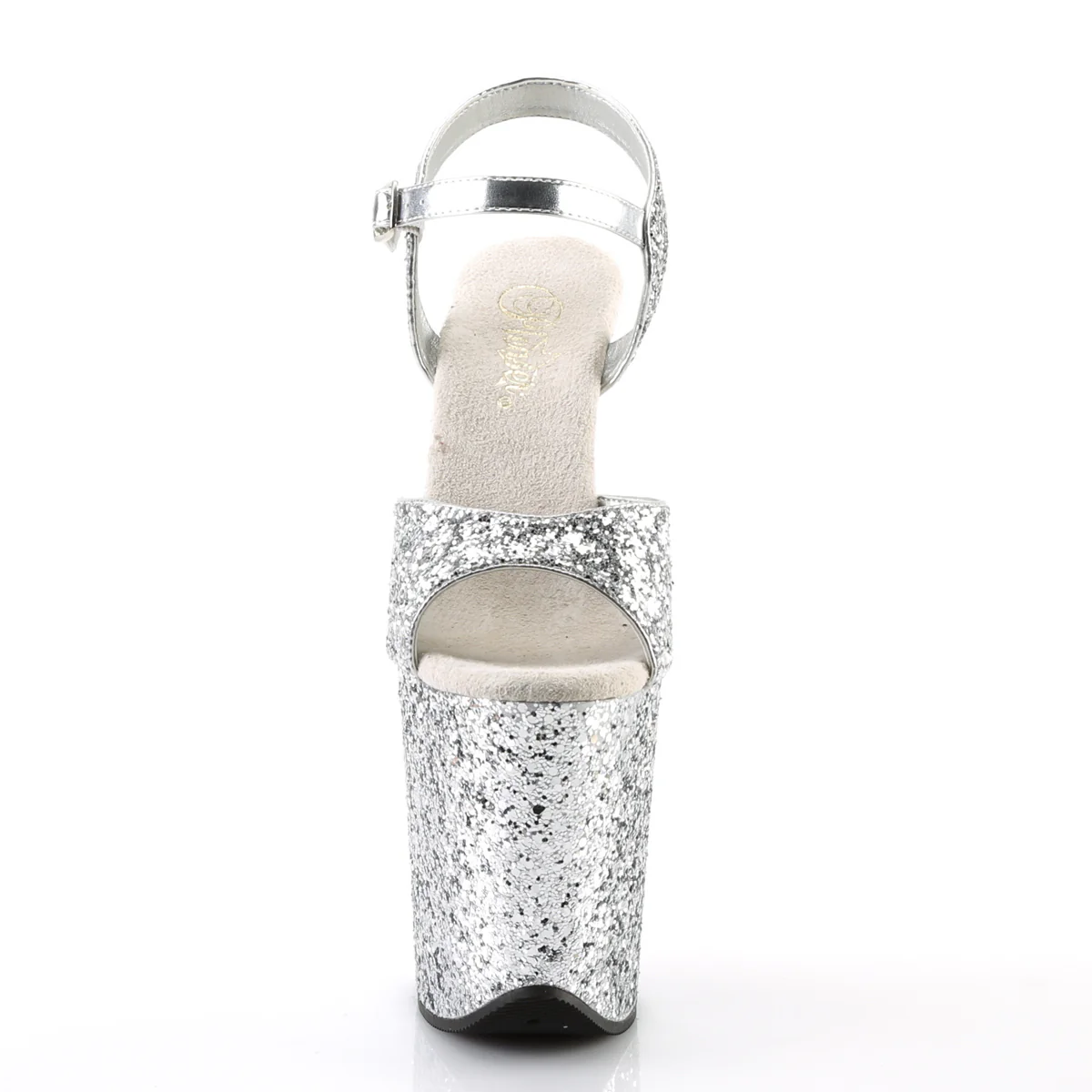 Silver Glitter 8 Inch Strippers Platform Shoes -  Pleaser FLAMINGO-810LG - Image 2
