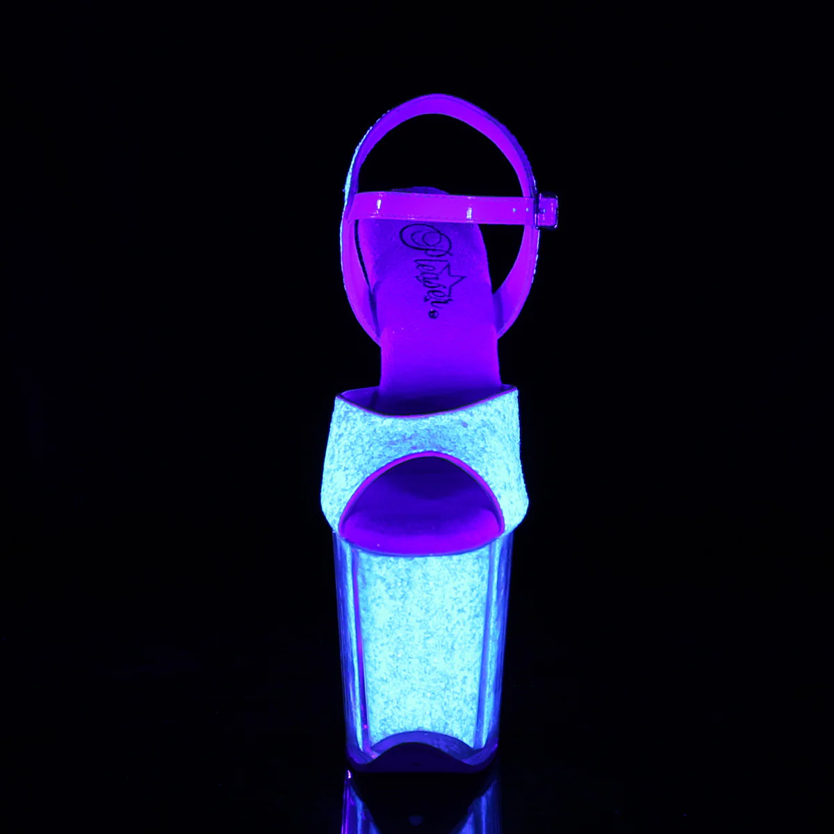 Neon Opal Glitter 8 Inch Pole Dance Platform Shoes -  Pleaser FLAMINGO-810UVG - Image 2