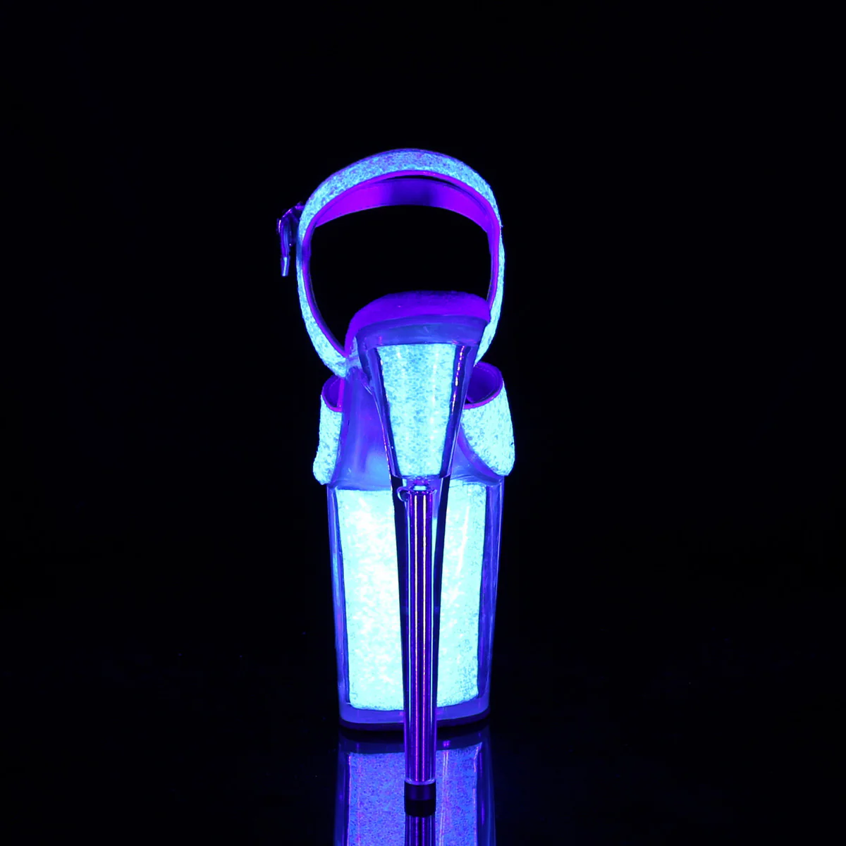 Neon Opal Glitter 8 Inch Pole Dance Platform Shoes -  Pleaser FLAMINGO-810UVG - Image 4