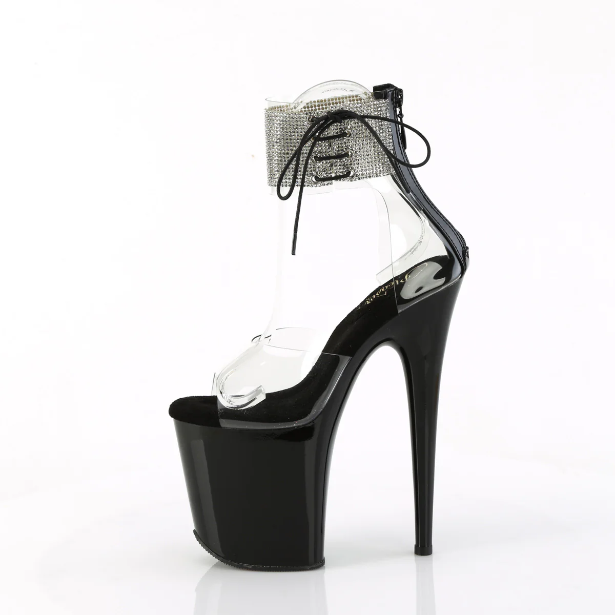 Clear Black 8 Inch Dancer Platform Platform Shoes -  Pleaser FLAMINGO-824RS - Image 3