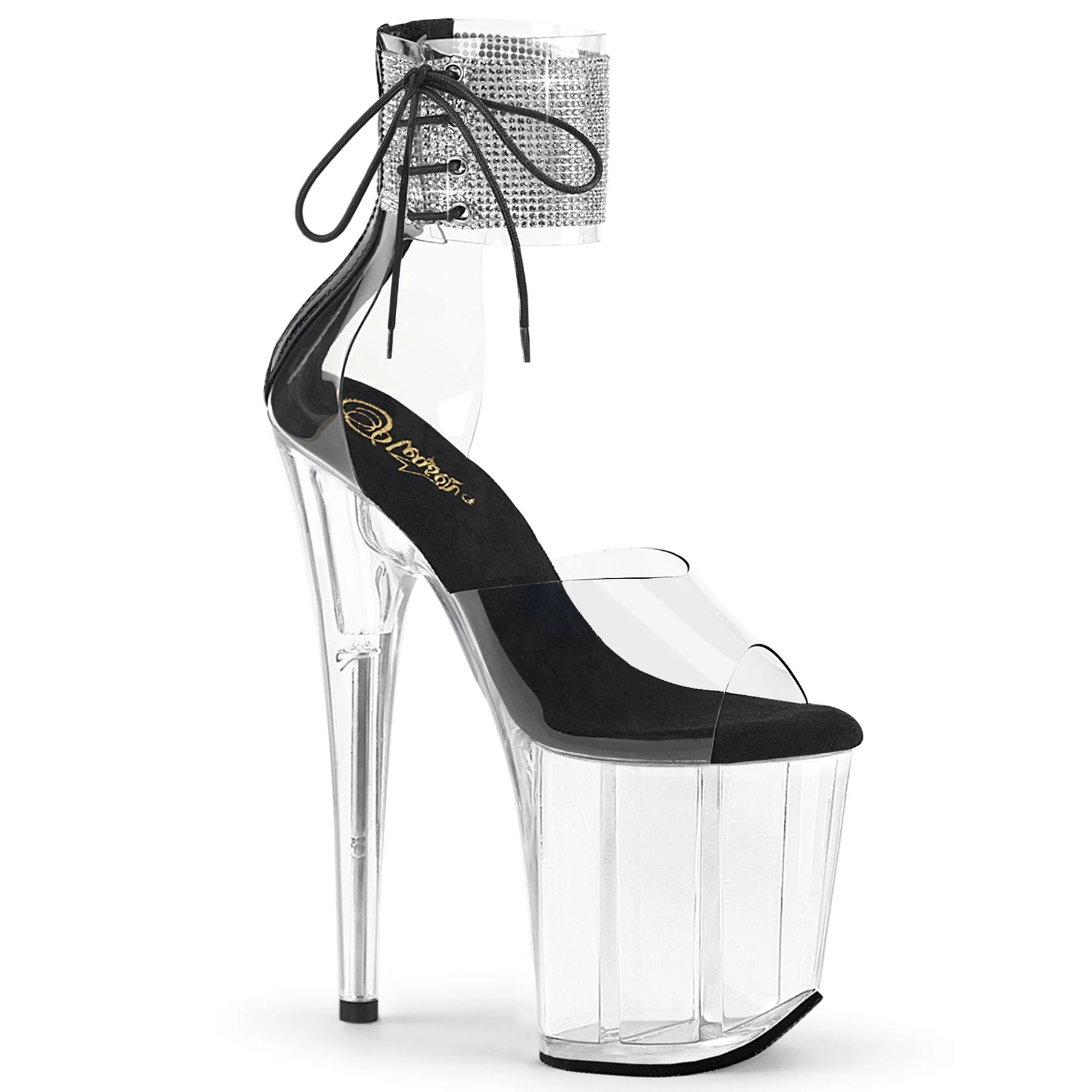 Clear 8 Inch Pole Dance Platform Shoes - Pleaser FLAMINGO-824RS