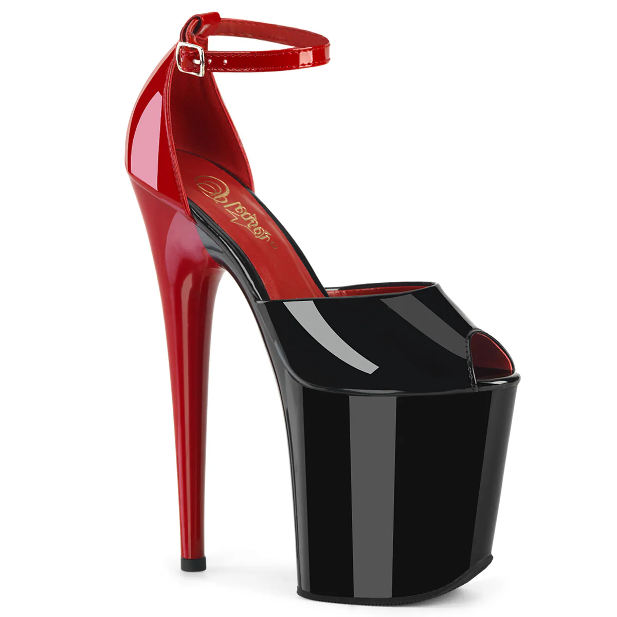 Black Red 8 Inch Platform Sexy Pole Heels - Pleaser FLAMINGO-868