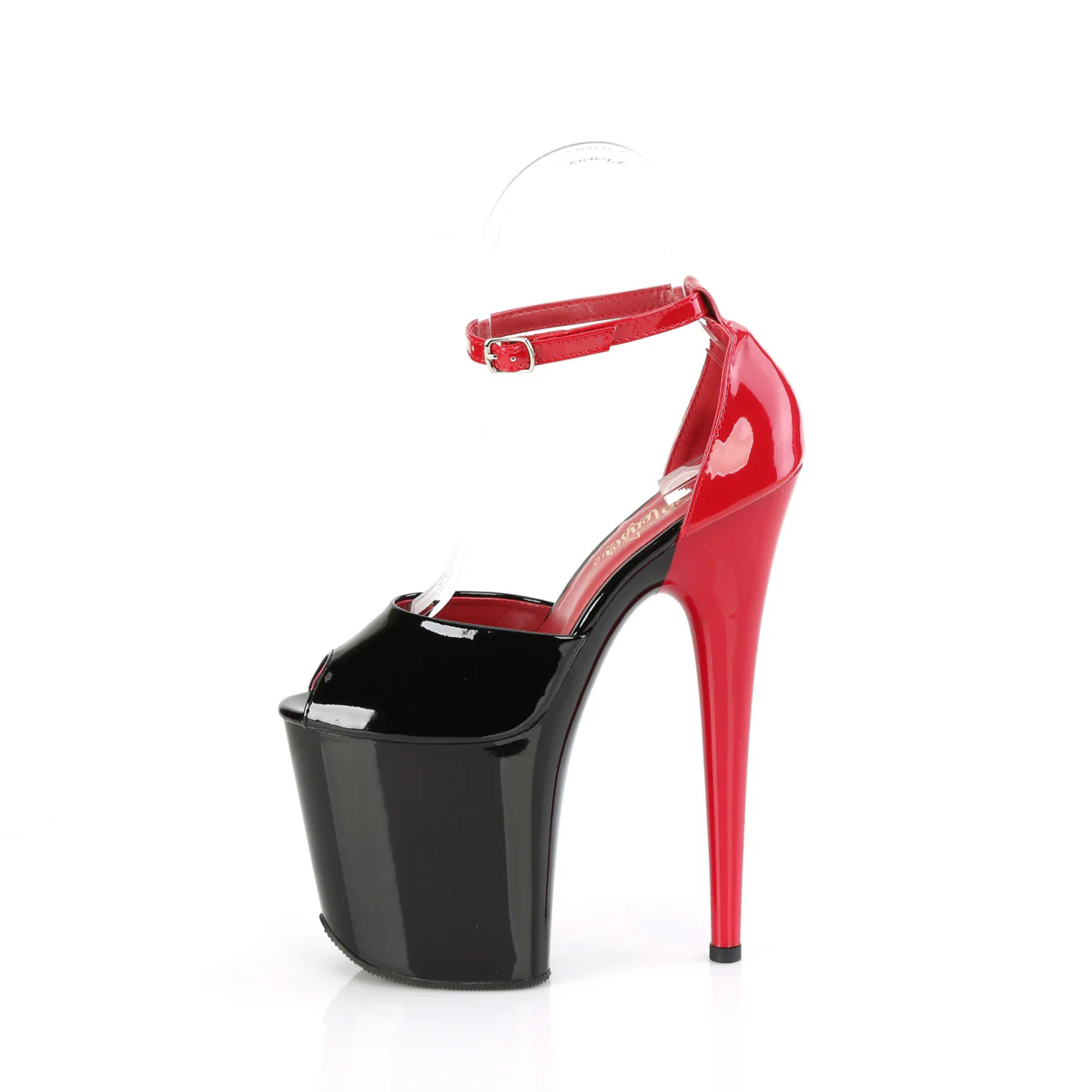 Black Red 8 Inch Platform Sexy Pole Heels - Pleaser FLAMINGO-868 - Image 3
